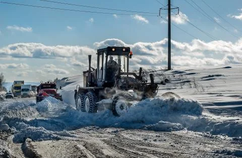 Snow grader Stock Photos