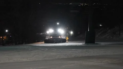 Snow Groomer Driving Stock Footage 149690415