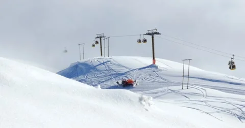 Snow Groomer Gondolas 4k Stock Footage 48466863