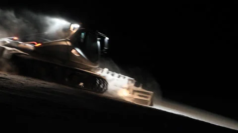Snow grooming machine Stock Footage 37135081