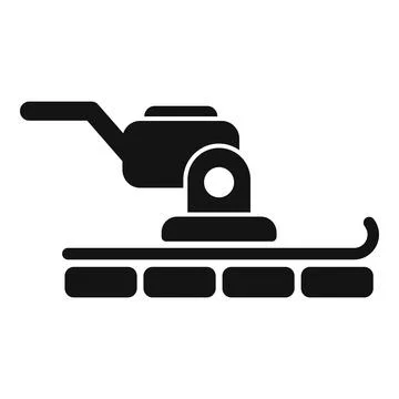 Snow grooming machine preparing cross country ski trail icon Stock Illustration