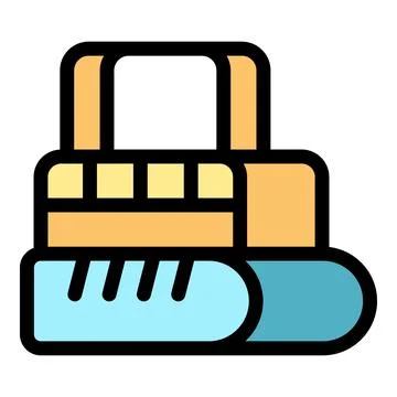 Snow grooming machine preparing slopes for skiing season Stock Illustration
