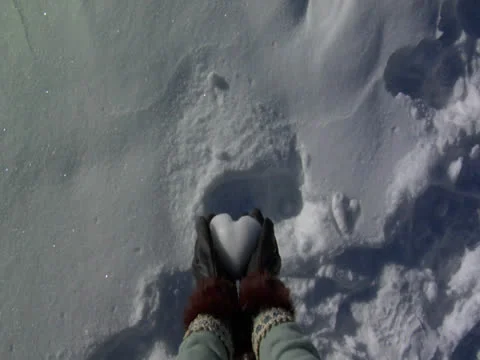 The snow Heart Gift Stock Footage 22802311