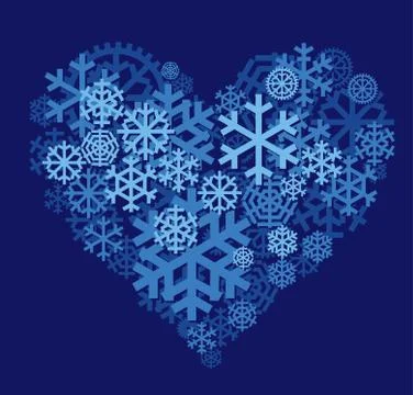 Snow heart Illustrazione stock