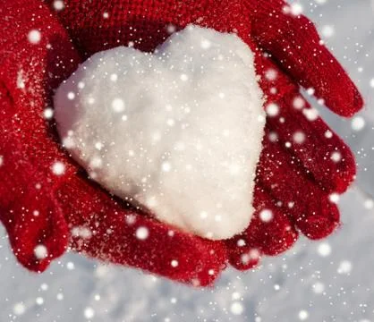Snow heart 写真素材