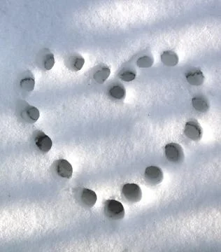 Snow heart shape 스톡 사진