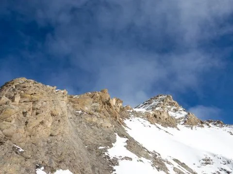 Snow in the high mountains Stock Photos