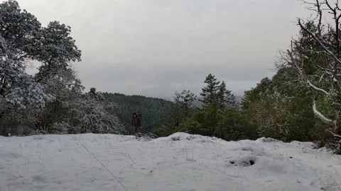 Snow hiking on Mount Work Stock Footage 172565984