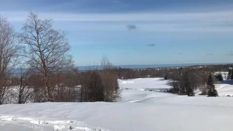 Snow Hill Landscape Pan Stock Footage 170274544