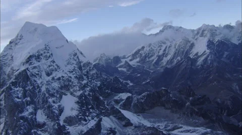 Snow Himalaya Mountains Clouds Stock Footage 44681802
