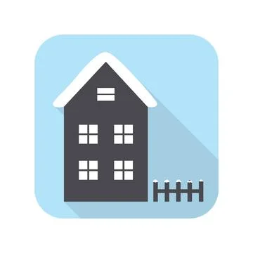 Snow on the house, vector Stock Illustration