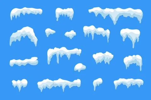 Snow ice icicle set Stock Illustration