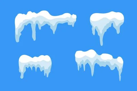 Snow ice icicle set Stock Illustration
