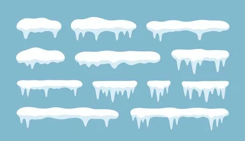 Snow ice vector winter frame effect frozen illustration. Icicle cold frozen Stock Illustration