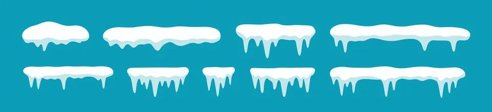 Snow ice vector winter frame effect frozen illustration. Icicle cold frozen Stock Illustration