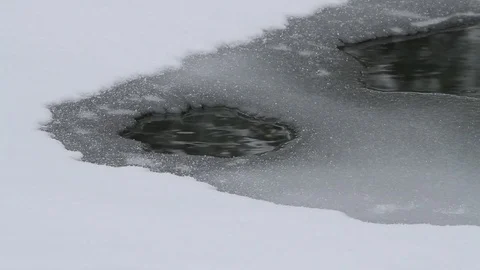Snow Ice Water Stock Footage 79576695