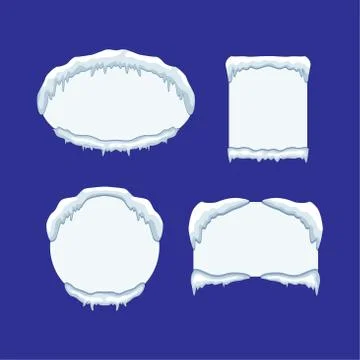 Snow icicle banner set vector illustration Stock Illustration