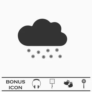 Snow icon flat Illustrazione stock
