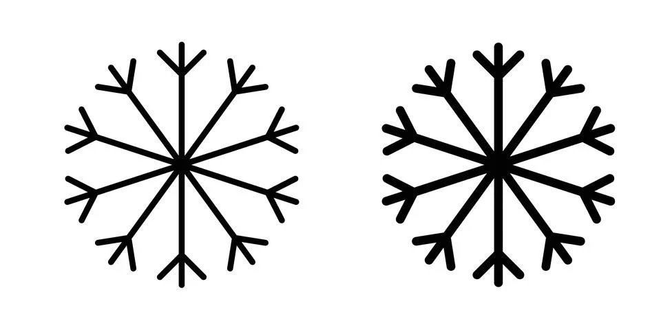 Snow icon vector concepts, line and silhouette style 스톡 일러스트