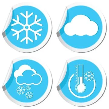 Snow icons set Stock Illustration