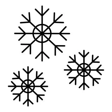 Snow Icons. Vector Icons. Falling Snowflakes. Winter, Season, Christmas Dec.. 스톡 일러스트