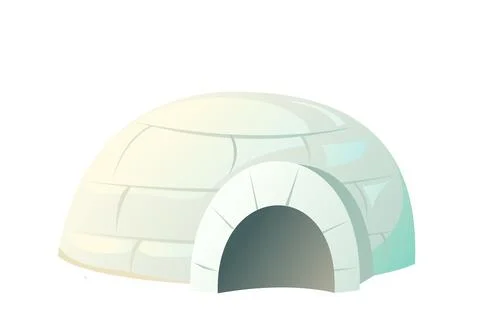 Snow igloo house. Dwelling of northern nomadic peoples in Arctic. From ice an Stock Illustration