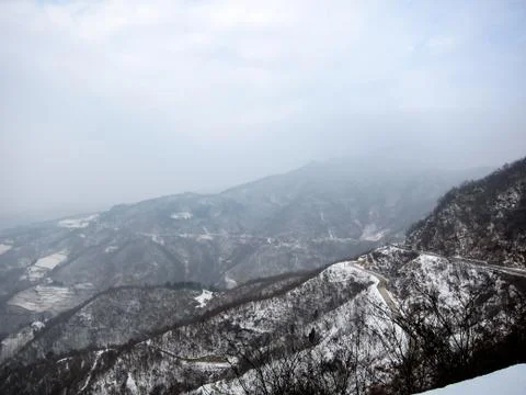 The Snow Image of Mountain Area Stock Photos