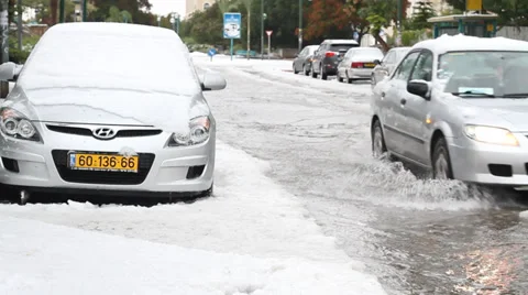 Snow in Israel. 2013. Stock Footage 33421445