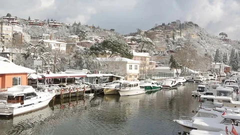 Snow in Istanbul city Stock Footage 70273252