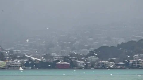 Snow in Istanbul Stock Footage 33624525