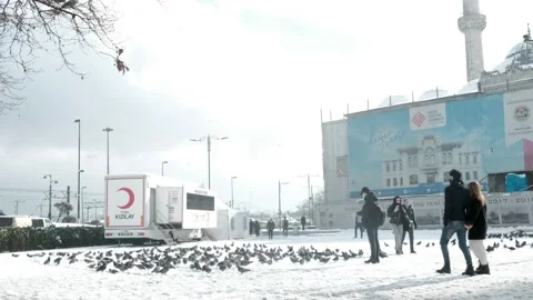 Snow in İstanbul Stock Footage 148818859