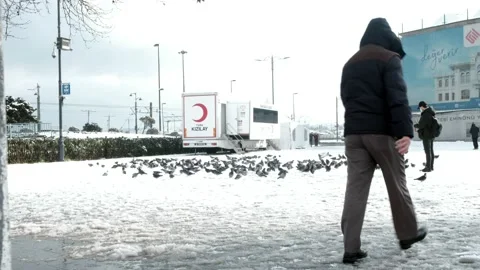 Snow in İstanbul Stock Footage 148818973