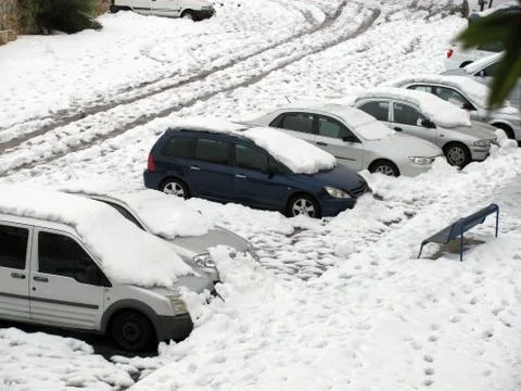 Snow in jerusalem Stock Photos