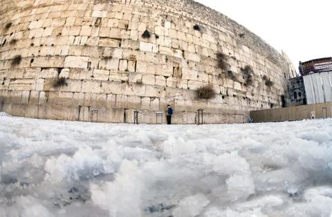 Snow in jerusalem. Stock Photos