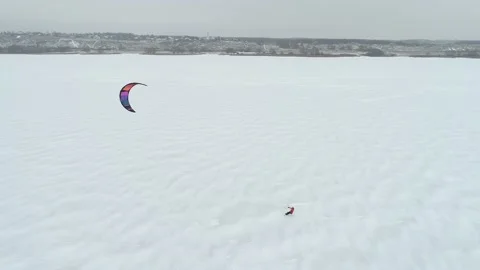 Snow Kite Plescheevo 16-9 Stock Footage 147288582