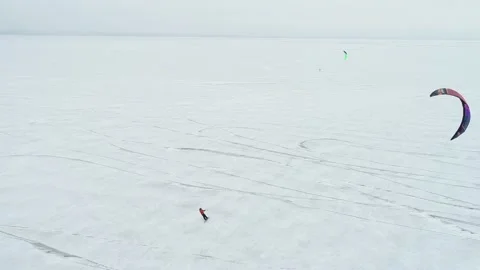 Snow Kite Plescheevo 2 16-9 Stock Footage 147306805