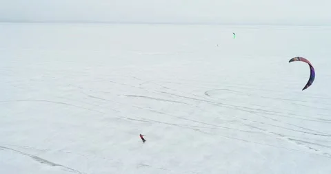 Snow Kite Plescheevo 2 Stock Footage 147306965