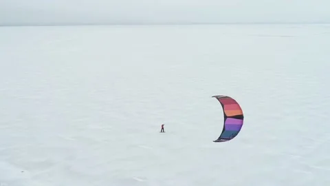 Snow Kite Plescheevo 3 16-9 Stock Footage 147304143