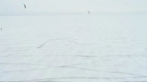 Snow Kite Plescheevo 5 16-9 Stock Footage 147299879