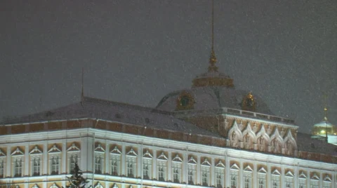 Snow in the Kremlin 스톡 동영상 32965064