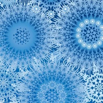 Snow lacy pattern. Christmas Winter holiday background Stock Illustration