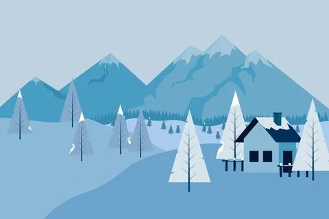 Snow landscape background. Vector. 스톡 일러스트