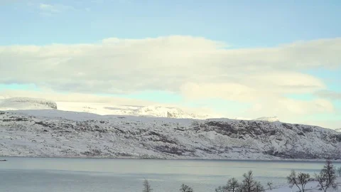 Snow landscape. Pan left. Stock Footage 78163964