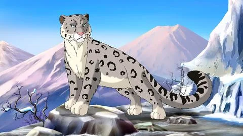 Snow Leopard illustration Stock Illustration