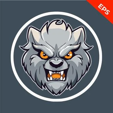 Snow leopard, vector icon, angry beast, nice snow cat Stock Illustration