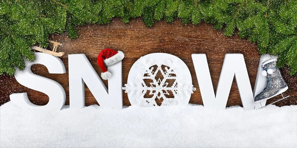 Snow lettering Stock Photos