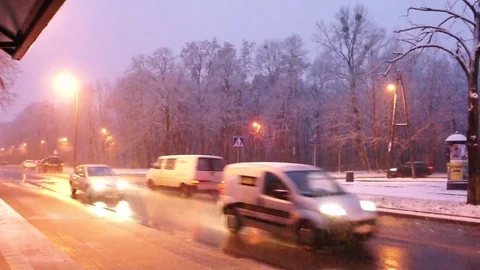 Snow lodz 4k Video stock 82911432