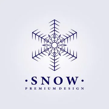 Snow logo vector illustration design line art Stock Illustration