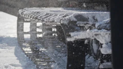 Snow machine tracks Stock Footage 267961680