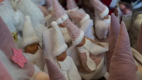 Snow Maiden in the Christmas store Stock Footage 256287073